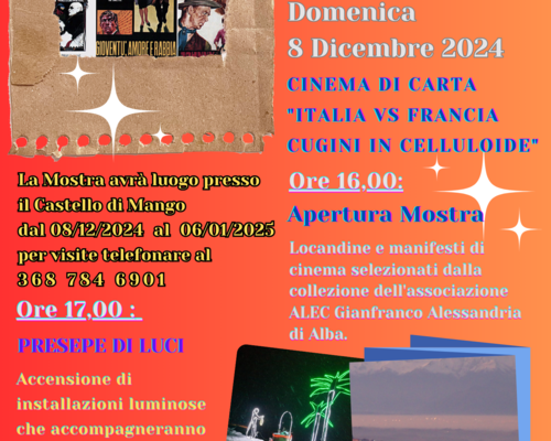 Apertura Mostra "Cinema di carta" e Accensione "Presepe di luci" -Mango