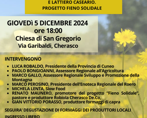 "Pascoli, Prati Stabili, Pastorizia e Lattiero Caseario. Progetto Fieno Solidale"- Cherasco