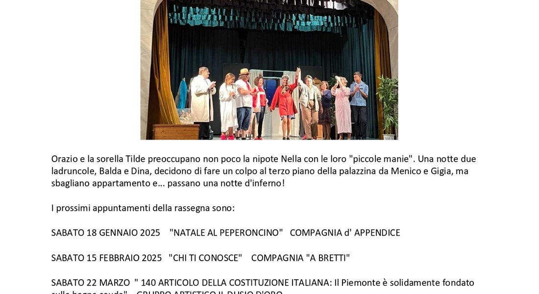 Rassegna teatrale "U Nost Teatro 2024/2025" - Fontanile (AT)