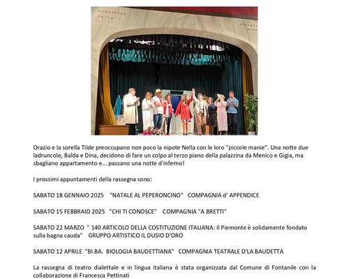 Rassegna teatrale "U Nost Teatro 2024/2025" - Fontanile (AT)