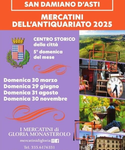 Mercatino dell'Antiquariato e Hobbysmo creativo - San Damiano d'Asti (AT)