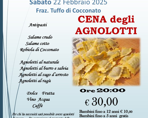 Cena degli Agnolotti  a Tuffo - Cocconato (AT)