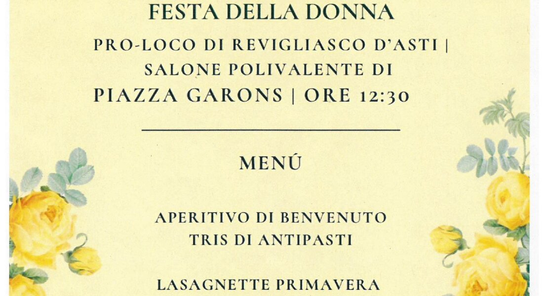 Pranzo per la Festa della Donna - Revigliasco d'Asti (AT)