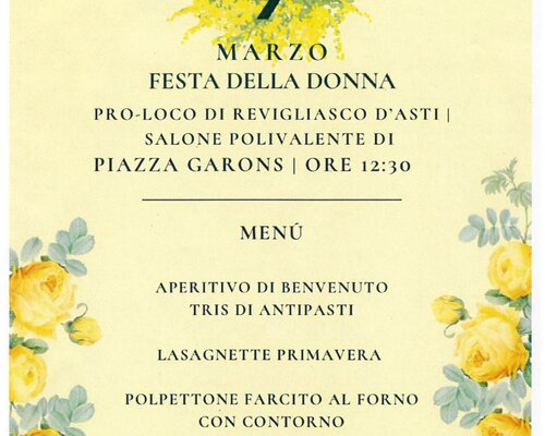 Pranzo per la Festa della Donna - Revigliasco d'Asti (AT)